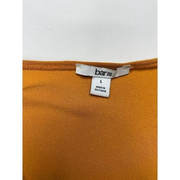 Womens Bar III Marigold Yellow "Desert Sunset" Wrap Side Tie‎ Top sz Large - Picture 8 of 9